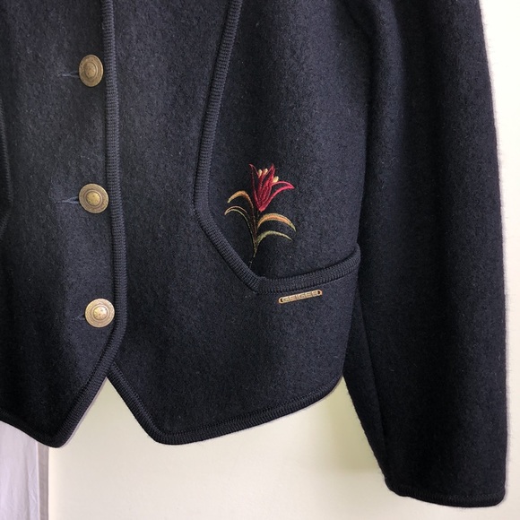 Geiger Black 100% Australian Wool Vintage Coat - Picture 5 of 7